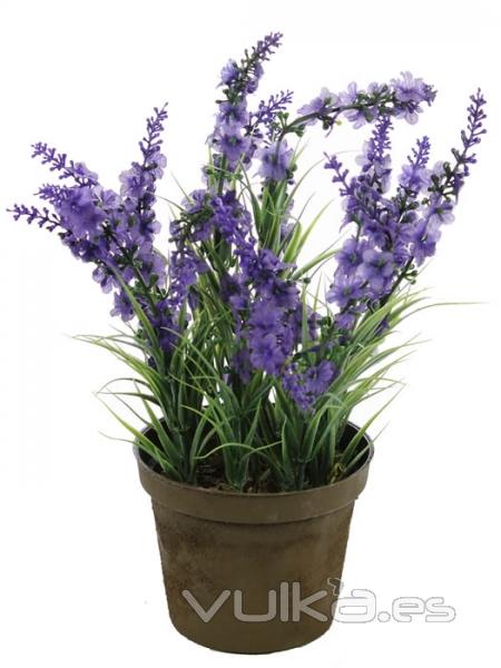 Lavanda artificial economica. Lavanda artificial lila en macetita Oasis Decor