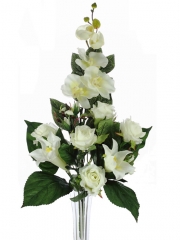 Flores artificiales cementerio ramo flores artificiales azucenas y rosas blanco oasis decor