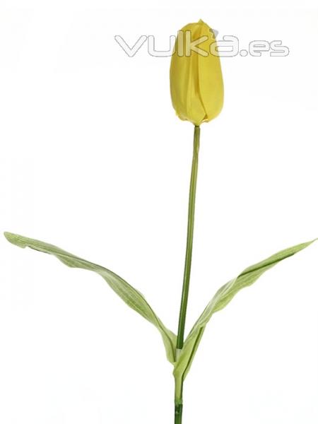Tulipanes artificiales de calidad. Tulipan artificial tacto natural amarillo Oasis decor
