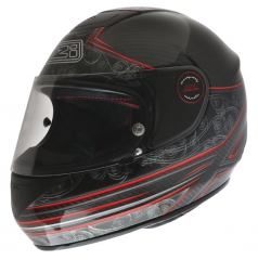 Casco nzi, rcv, racing carbon view, cr carbono rojo, casco para moto ideal para competicion