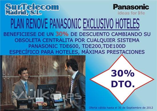 Plan Renove Panasonic para Hoteles 30% Dto. hasta el 30 de Septiembre