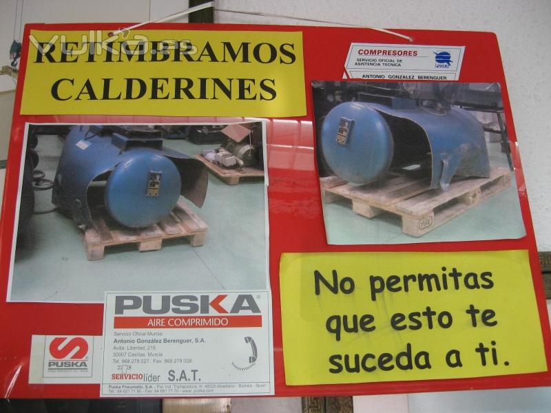 Retimbramos calderines de compresores de aire.