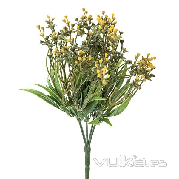 Plantas artificiales con flores. Planta eucalipto artificial bayas amarillas en La Llimona home