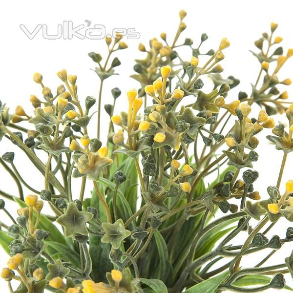 Plantas artificiales con flores. Planta eucalipto artificial bayas amarillas en La Llimona home (1)