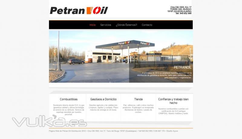 Página Web de Petranoil Distribución. Estación de Servicio Guadalajara. Distribución de petróleo
