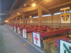 Mesas colocadas y servidas por nuestro servicio de camareros en exconxuraos de llanera 2012