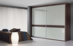 Armario correderas wengue cristal blanco