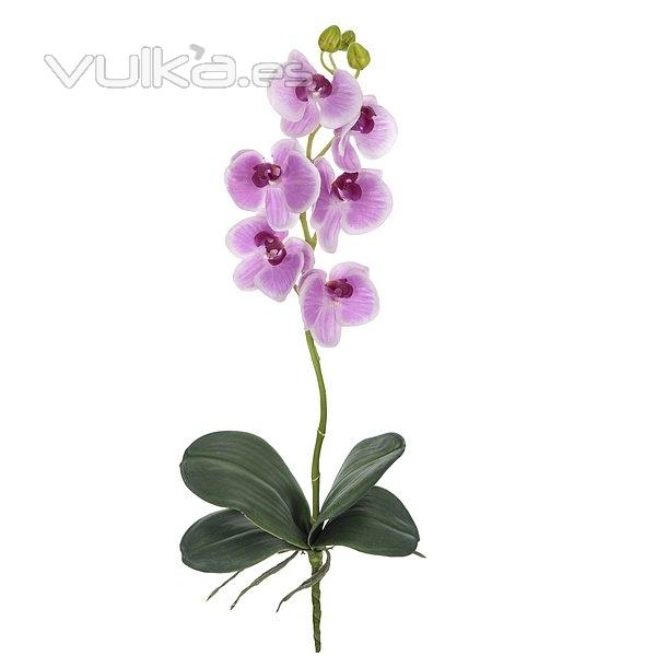 Flores artificiales. Rama orquideas artificiales latex junior lavanda hojas 58 en La Llimona home