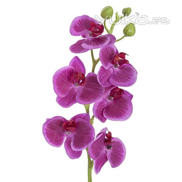 Flores artificiales. Rama orquideas artificiales latex junior fucsia hojas 58 en La Llimona home (1)