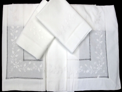 Sabana bordada ,de algodon de dos piezas funda de almohada y encimera