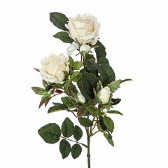 Flores artificiales. rama flores rosas artificiales cherry crema 72 en la llimona home