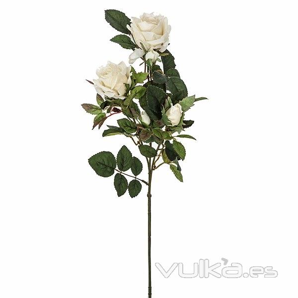 Flores artificiales. Rama flores rosas artificiales cherry crema 72 en La Llimona home (1)