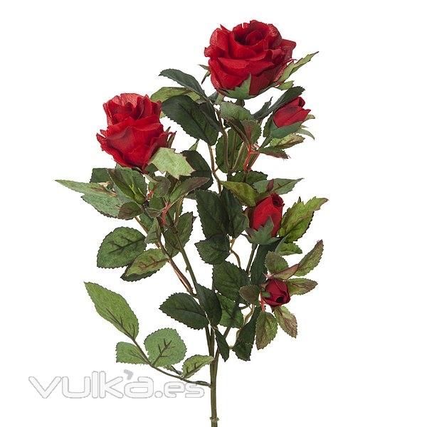 Flores artificiales. Rama flores rosas artificiales cherry rojas 72 en La Llimona home