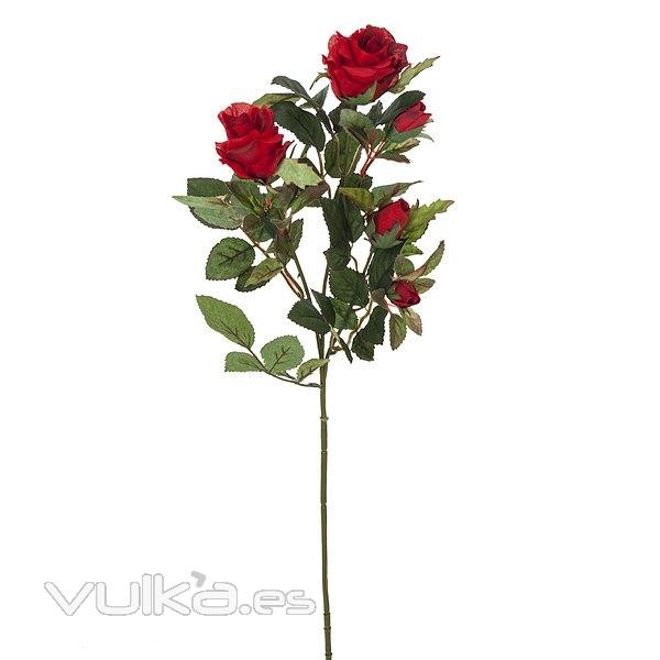 Flores artificiales. Rama flores rosas artificiales cherry rojas 72 en La Llimona home (1)
