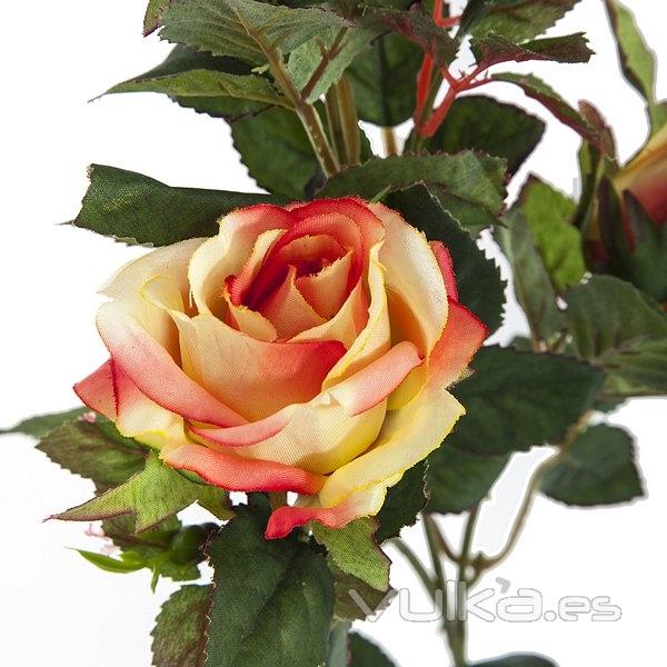 Flores artificiales. Rama flores rosas artificiales cherry bicolor 72 en La Llimona home (2)