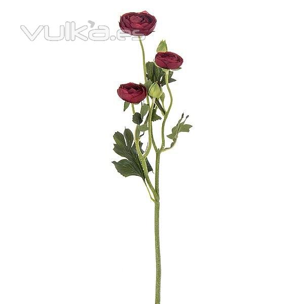 Flores artificiales. Rama flores ranúnculos artificiales rojos 50 en La Llimona home (1)