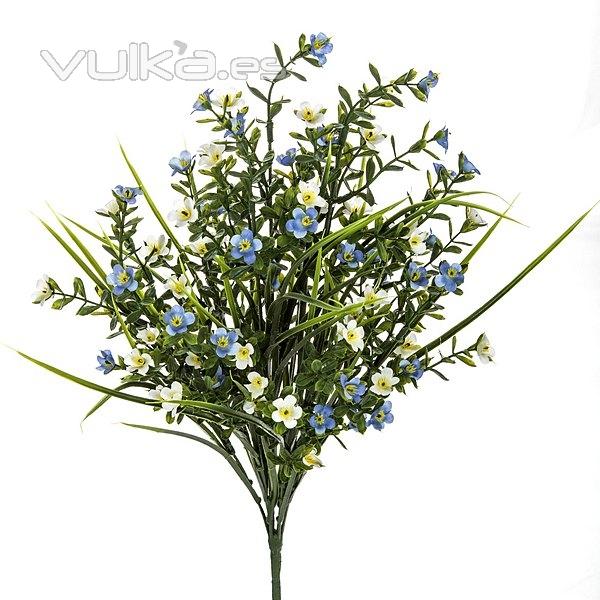 Plantas artificiales con flores. Planta flores mini bell artificiales azules La Llimona home