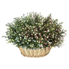 Plantas artificiales con flores. planta flores mini bell artificiales azules en la llimona (2)