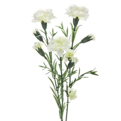 Flores artificiales. rama flores clavellinas artificiales blancas 60 en la llimona home