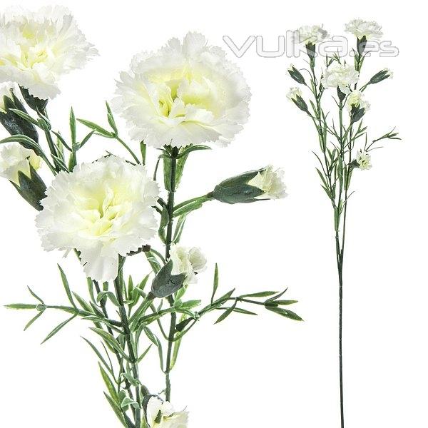 Flores artificiales. Rama flores clavellinas artificiales blancas 60 en La Llimona home (1)