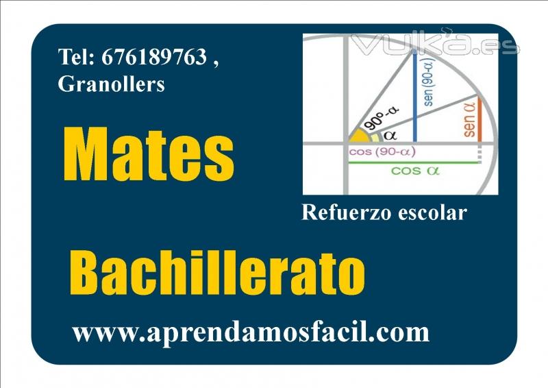 clases de refuerzo escolar bachillerato granollers