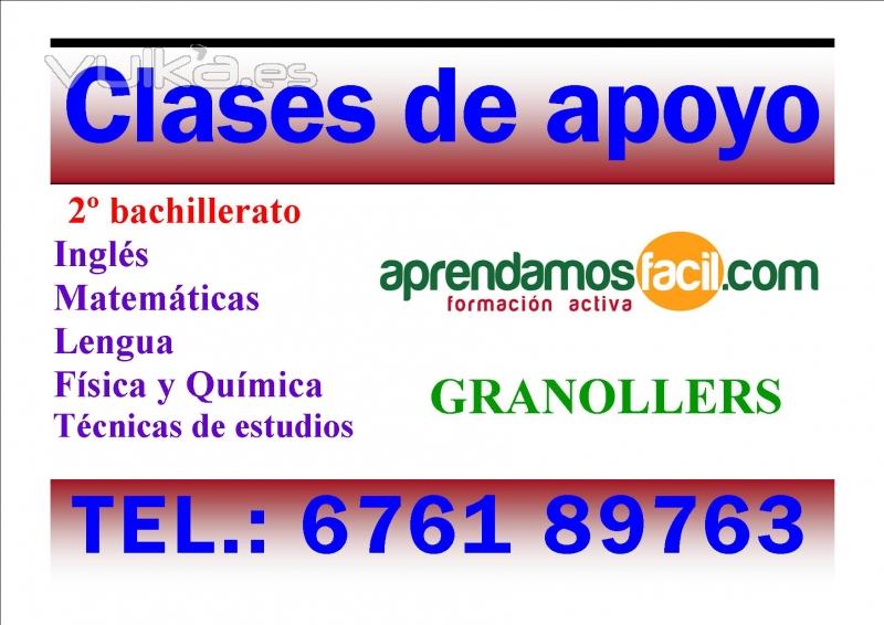 clases de apoyo y de refuerzo escolar en granollers