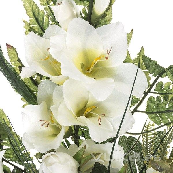 Todos los Santos. Ramo artificial flores rosas gladiolos azucenas blanco 68 en La Llimona home (1)