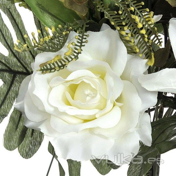 Todos los Santos. Ramo artificial flores rosas gladiolos azucenas blanco 68 en La Llimona home (2)
