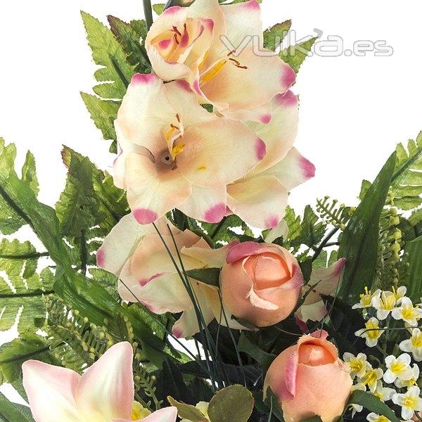  Todos los Santos. Ramo artificial flores rosas gladiolos azucenas rosa 68 en La Llimona home (1)