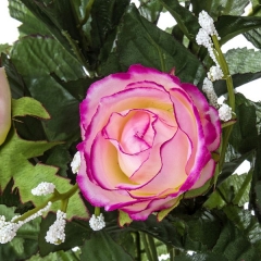 Todos los santos ramo artificial flores rosas jaspeadas 53 en la llimona home (2)