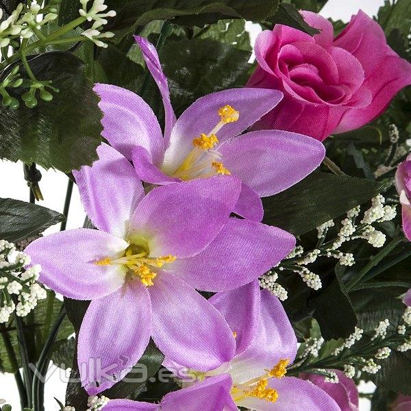 Todos los Santos. Ramo artificial flores liliums rosas lavanda 60 en La Llimona home (1)