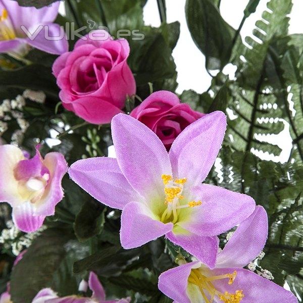 Todos los Santos. Ramo artificial flores liliums rosas lavanda 60 en La Llimona home (2)