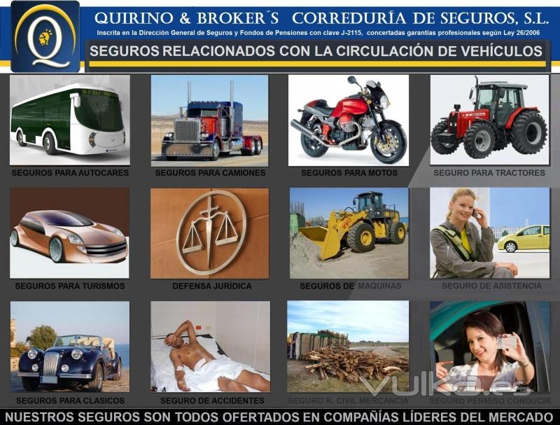 QUIRINO BROKERS - Seguros que comercializamos relacionados con la circulacin de vehculos a motor.