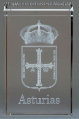 Cristal 3d de escudo asturias