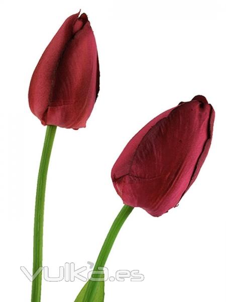 Tulipanes artificiales de calidad. Tulipan artificial dos flores rojo oasiseoc.com
