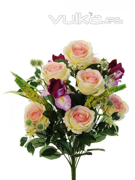 Flores artificiales santos. Ramo flores artificiales rosas iris rosa oasisdecor.com