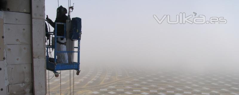 Trabajos de soldadura en Torre Solar de Sanlucar