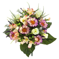Ramo flores artificiales malva margaritas rosas alstroemerias grande en la llimona home