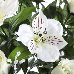 Todos los santos ramo artificial flores alstroemerias rosas blancas en la llimona home (2)