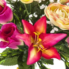 Ramos artificiales. ramo artificial flores liliums rannculos rosas malvas en la llimona home (2)