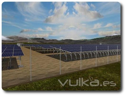 Diseño de campo solar en 3d