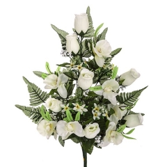 Todos los santos, ramo artificial flores orquideas y rosas blancas en la llimona home