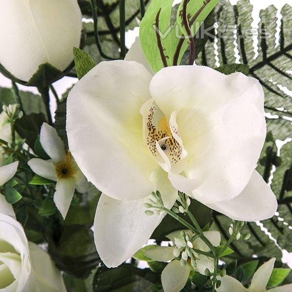 Todos los Santos, Ramo artificial flores orquideas y rosas blancas en La Llimona (2)