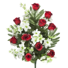 Todos los santos ramo artificial flores rosas rojas orquideas pequenas en la llimona home
