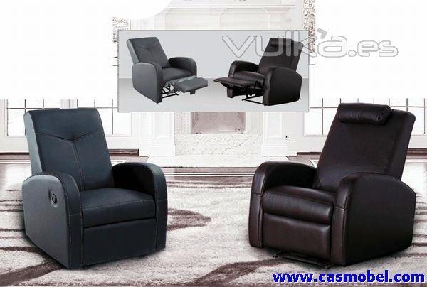 Sillón relax Bonn o Tapizado en piel sintética. o Bastidor metálico en acero con mecanismo de despla