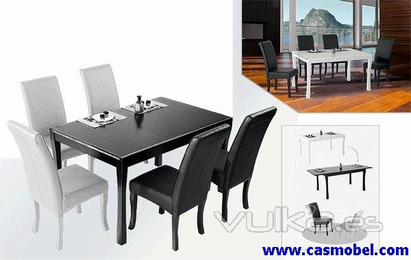 Mesa comedor Venecia. o Mesa comedor extensible 140 - 200 cm. o Estructura lacada en alto brillo. o 