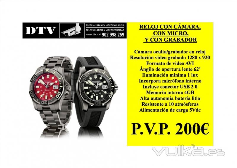 reloj CALIDAD con camara, micro y videograbador de 4GB. por 200EUR 