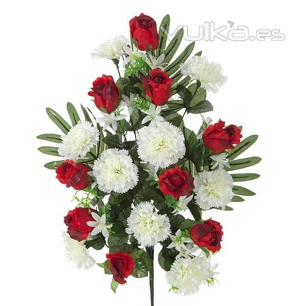 Todos los Santos. Ramo artificial flores rosas rojas con claveles en La Llimona home