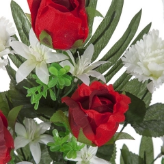 Todos los santos ramo artificial flores rosas rojas con claveles en la llimona home (1)