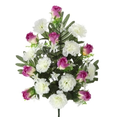 Todos los santos ramo artificial flores rosas malva con claveles en la llimona home